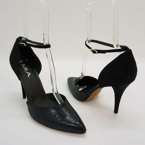 Mia Ankle Strap Pump Two Piece High Heel Black 10